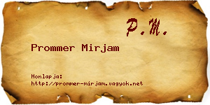 Prommer Mirjam névjegykártya